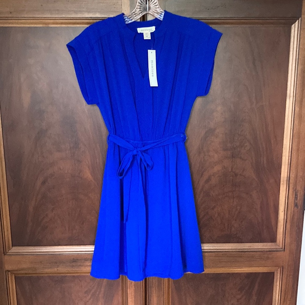 Bright blue flowy dress